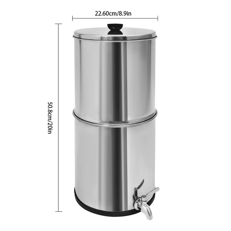 304 Stainless Steel Gravity Water Filter Countertop Purification System 2.25Gal gallery