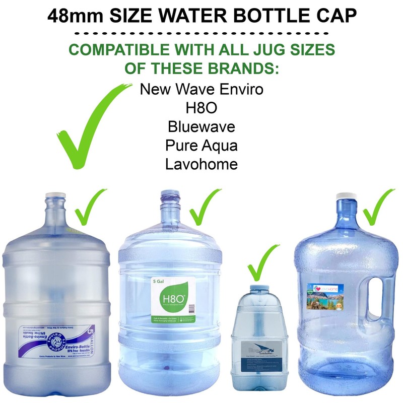 Screw-On Caps Compatible with 1-5 Gallon Bluewave, New Wave 48mm, White gallery