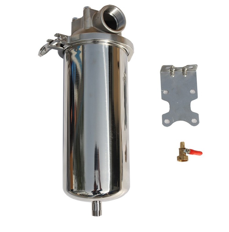 INTBUYING Anti-corrosion Stainless Filter Housing for 10″L Cartridges 1.5″NPT