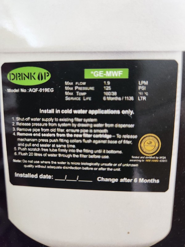 6 NEW Drink Op GE-MWF AQF-019EG Refrigerator Cold Water/Ice Filters gallery