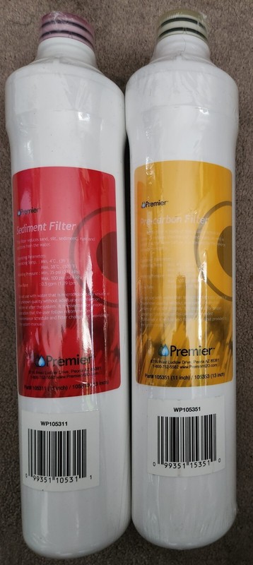 Premier Pre-carbon (Yellow WP105351) & Sediment (Red WP105311) filters *SEALED*