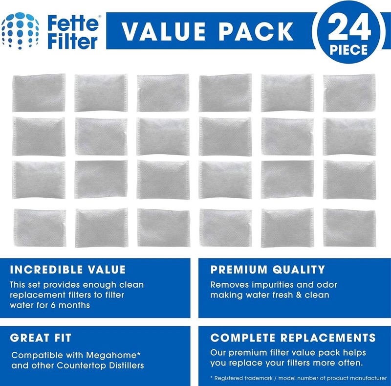 24-Pack Countertop Distillers Water Filters - Compatible with Megahome gallery