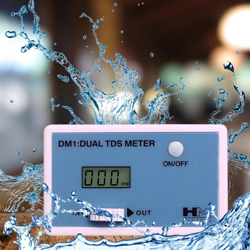 In-Line Dual TDS Monitor, 0-9990 ppm Range, +/- 2% Readout Accuracy,Blue & White gallery