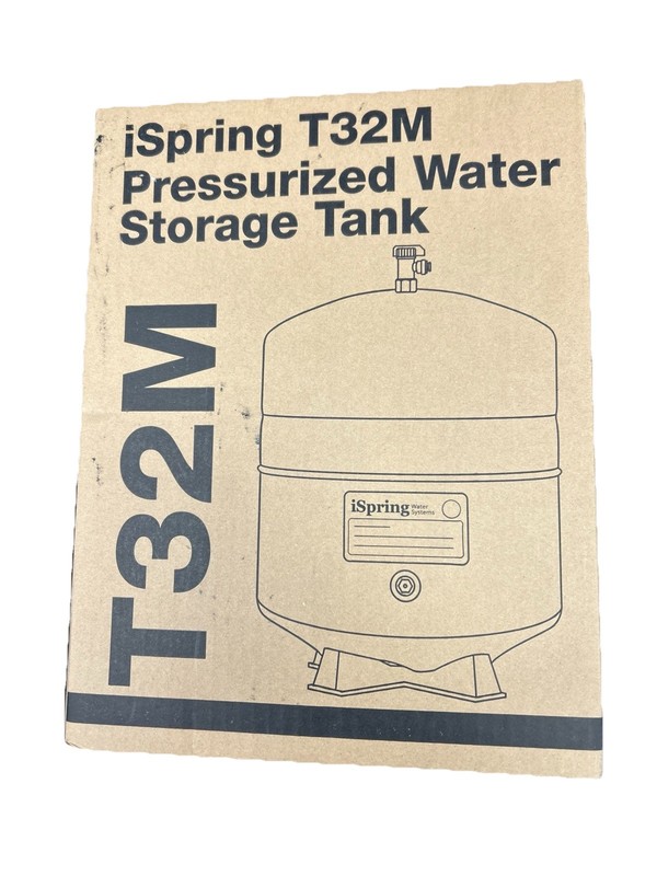 New iSpring T32M Pressurized Water Storage Tank with Ball Valve Reverse Osmosis