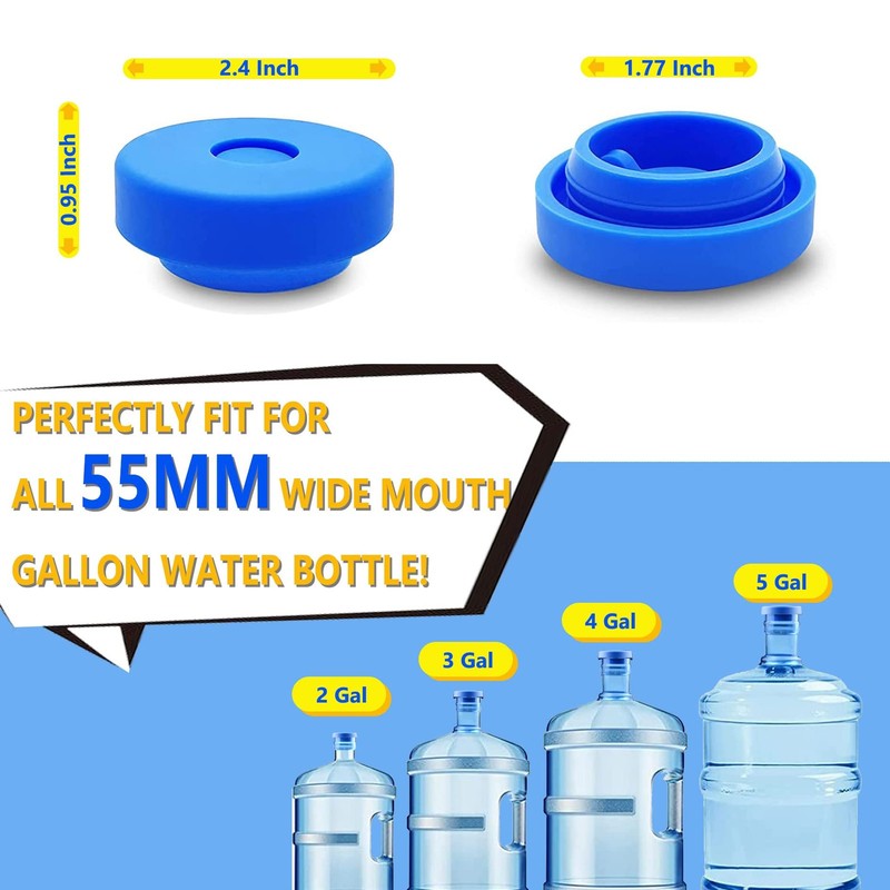 Striludo 3 Packs 5 Gallon Water Jug Cap,Reusable 5 Gal Caps for blue gallery
