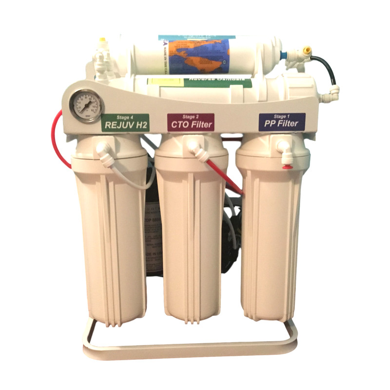 Triple RO Filter Bracket/Stand with 1.5" Pressure Gauge Cutout gallery