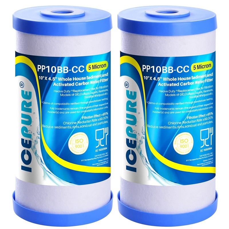 5 Micron 10″ x 4.5″ Whole House Replacement Cartridge for GE FXHTC,GXWH35F,2PACK