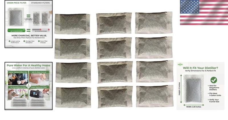 Eco-Friendly Activated Charcoal Sachets - 12 Pack for Water Distillers gallery