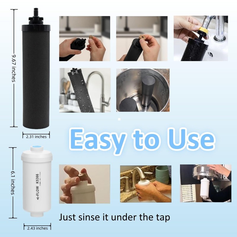 Water Filter Replacement Black Elements 4 Pack Gravity Filtration System For Ber gallery