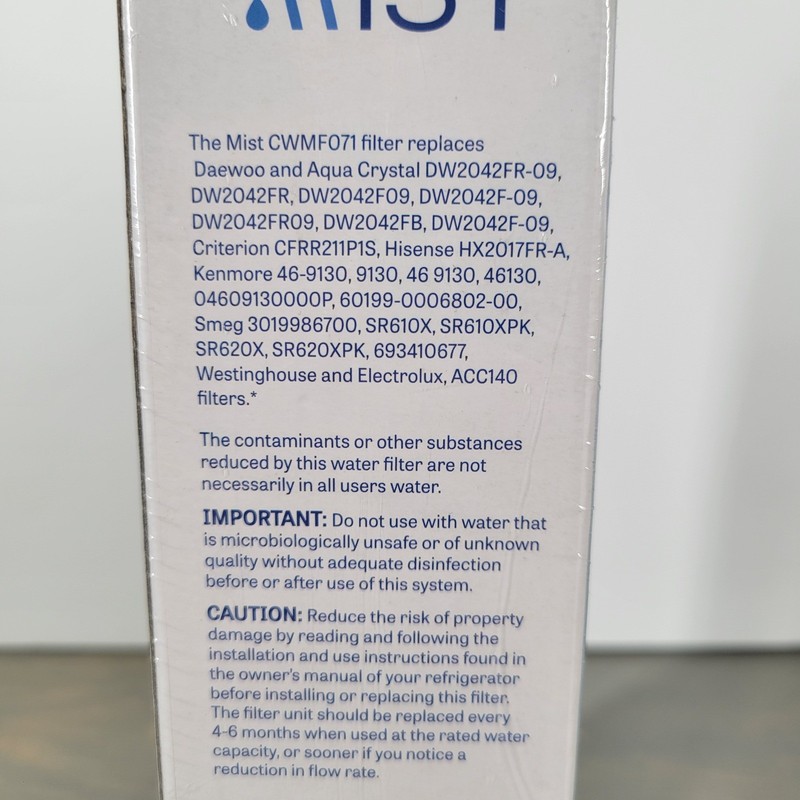 2PK MIST CWMFO71 Replacement Water Filter For Daewoo Aqua Crystal Refrigerator gallery