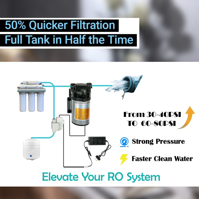 8800 Booster Pump Kit for up to 200 GPD RO Reverse Osmosis Water Filtration gallery