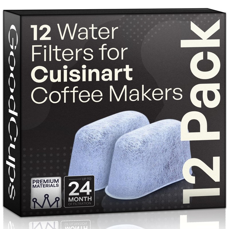 12 Pack Water Filters for Cuisinart Coffee Makers by Set of 12, Charcoal