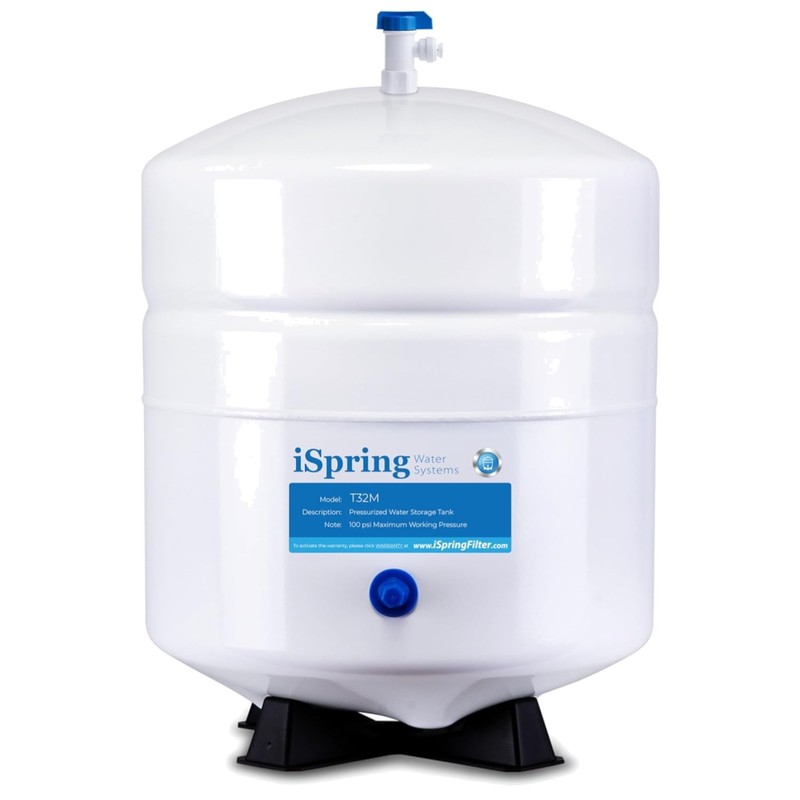 Stainless Steel 3.2 Gallon Pressurized Water Tank with Ball Valve for RO Systems