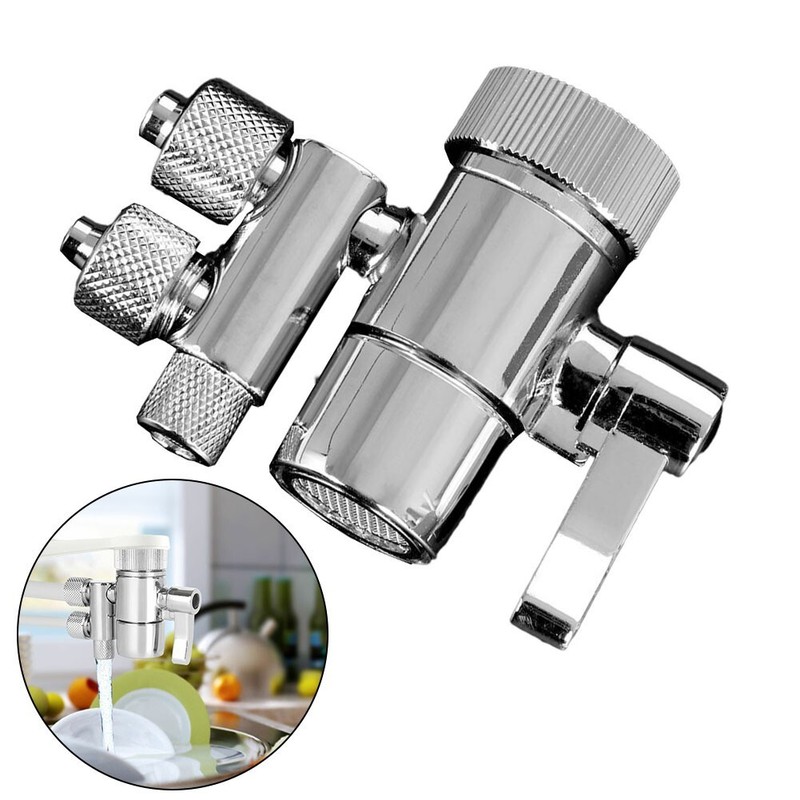 Water Filters Purifiers Two-Way Faucet Filter Diverter Valve 3/8in & 5/16In Out gallery