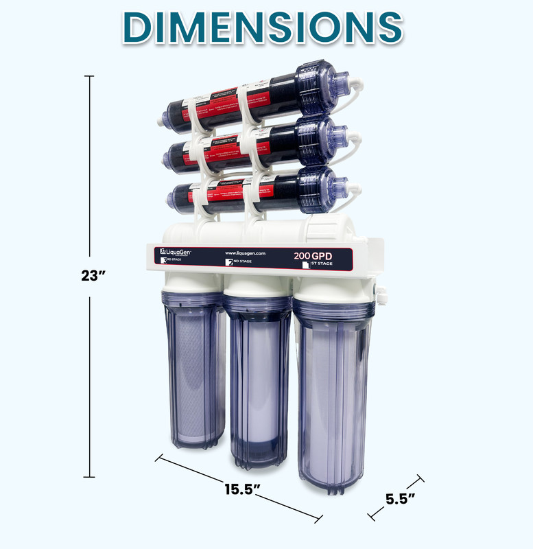 LiquaGen 200 GPD 7 Stage RO DI System Triple DI Aquarium Reef Water Filter gallery