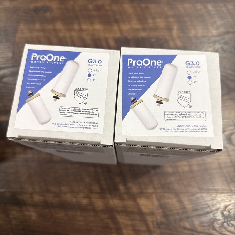 ProOne 7 inch G3.0 Gravity Water Filter NEW ( 2 Pack )