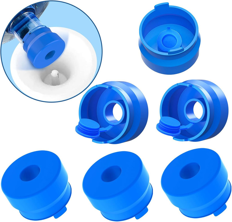 3 & 5 Gallon Water Jug Cap, 6Packreusable Grade Silicone Replacement Cap for 55