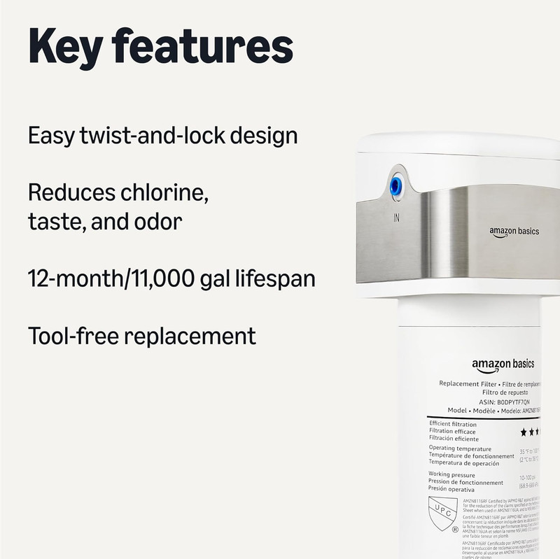 under Sink Water Filter System, NSF/ANSI 42 & 372 Certified, Easy Twist-And-Lock gallery