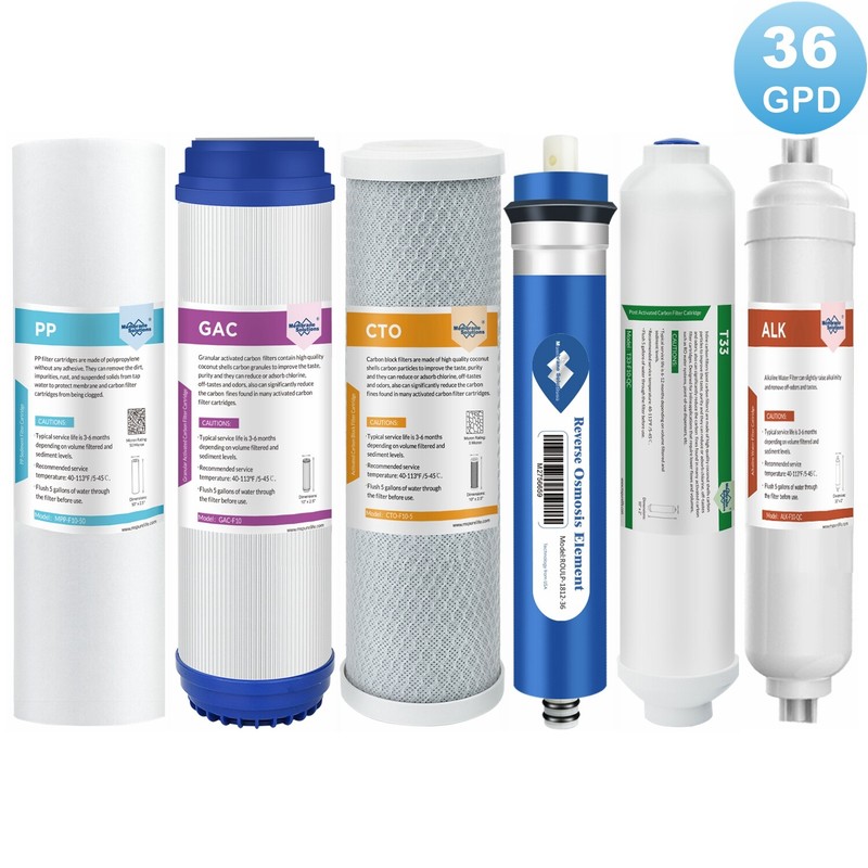 3/4/5/6 Stage 36 GPD RO Membrane Reverse Osmosis System Water Filter Replacement