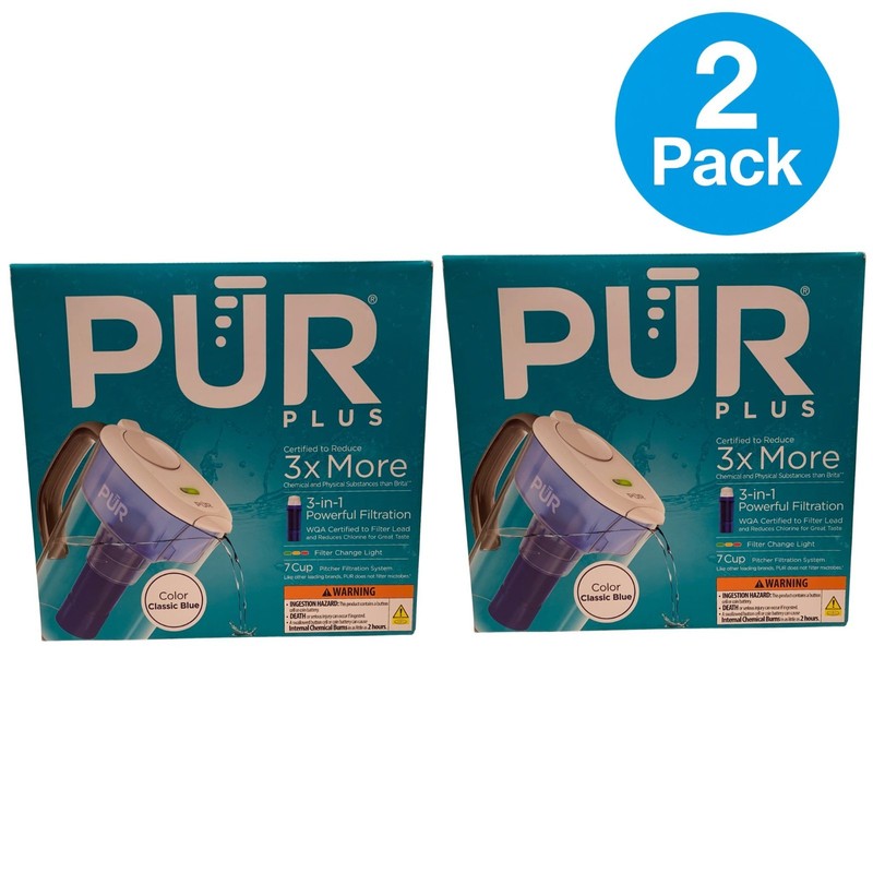 PUR Plus 7 Cup Water Pitcher Filter System 2 Pack New