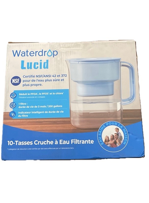 Waterdrop 10-Cup Water Filtration Pitcher, WD-PT-07B. 200 Gallons, BPA Free. OB gallery
