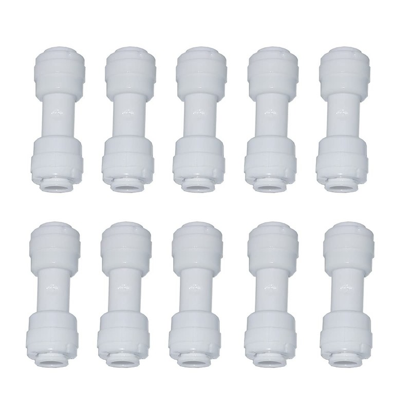 1/4" Push Fit Straight Union Connectors - Ideal for RO Systems - 10 Count gallery