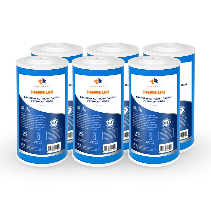 6PK Premium Aquaboon 5mic Big Blue GAC Carbon Water Filter Cartridge 10×4.5″