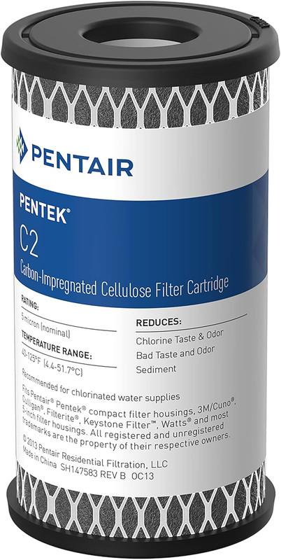 Pentair C2 Carbon Water Filter, 5-Inch, under Sink Dual Purpose Powdered Activa