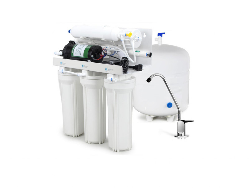 5 Stage w/ Booster Pump Complete 100 GPD Reverse Osmosis Water Filtration System