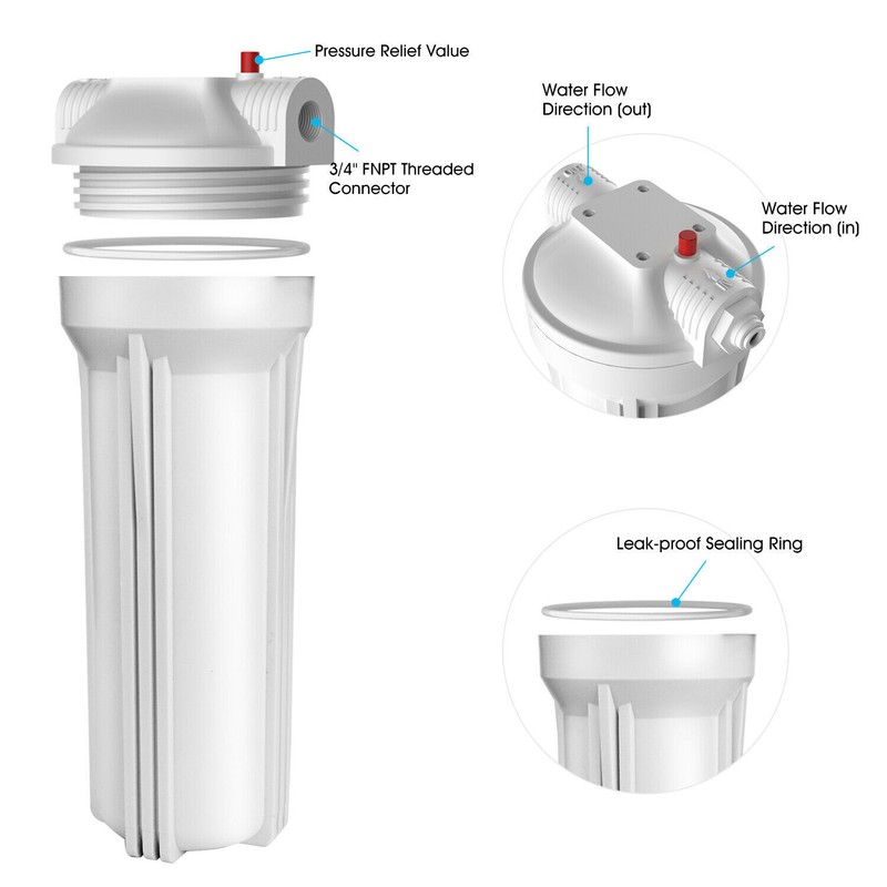 SimPure 3 Pack 10 Inch Whole House Water Filter Housing for 10" x 2.5" Filters gallery