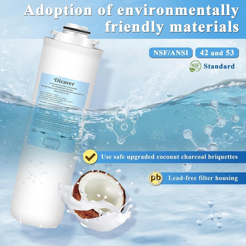 3pcs Elkay 51300C Filter Replacement - NSF/ANSI 42 Certified, High Capacity 3000 gallery