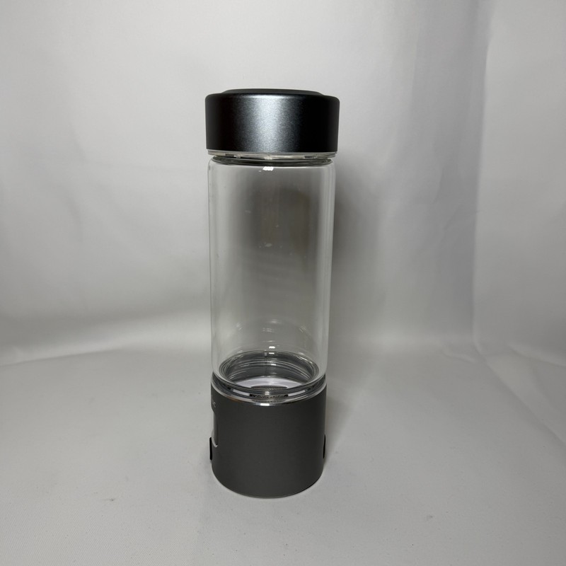 Hydrogen Water Bottle Generator 340ml 5000ppb Glass Aluminum Silicon Lid New gallery