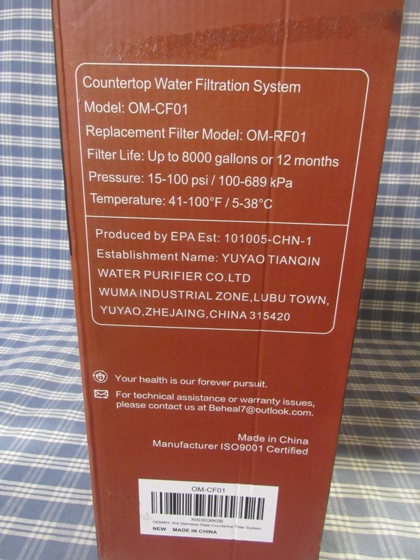 OEMIRY Countertop Water Filtration System OM-CF01 (New) FAST FREE SHIPPING. gallery