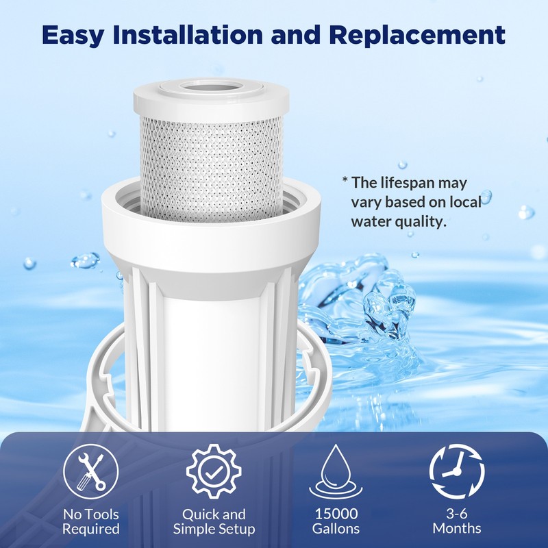 4 Pack 5μm 10"x2.5" CTO Carbon Block Water Filter Cartridges for GE FX12P, FXWTC gallery
