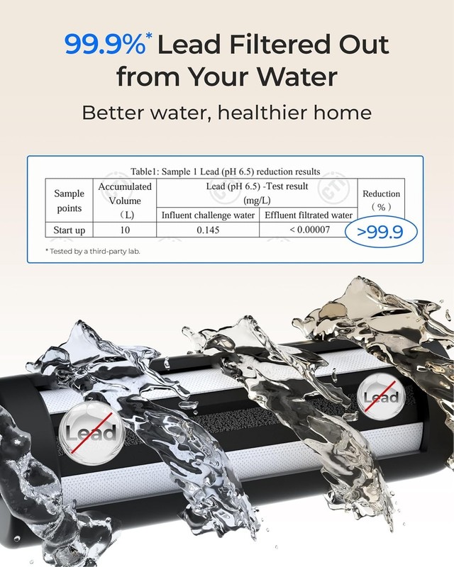 Waterdrop DLG-L Under Sink Water Filtration System with Separate Faucet, 2 Stage gallery