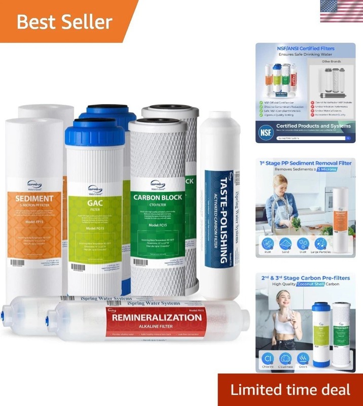 Filtration Pack of 9: 1- NSF Certified Alkaline Filter for 6-Stage RO Units