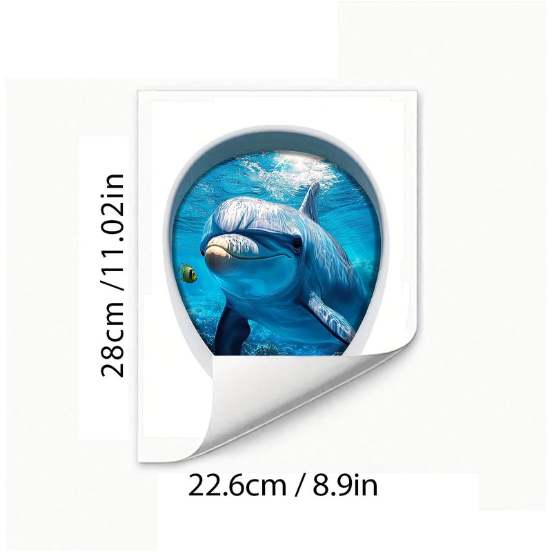 1Pcs Dolphin Decoration Stickers，Waterproof -Adhesive Cover Tank Decoration D... gallery