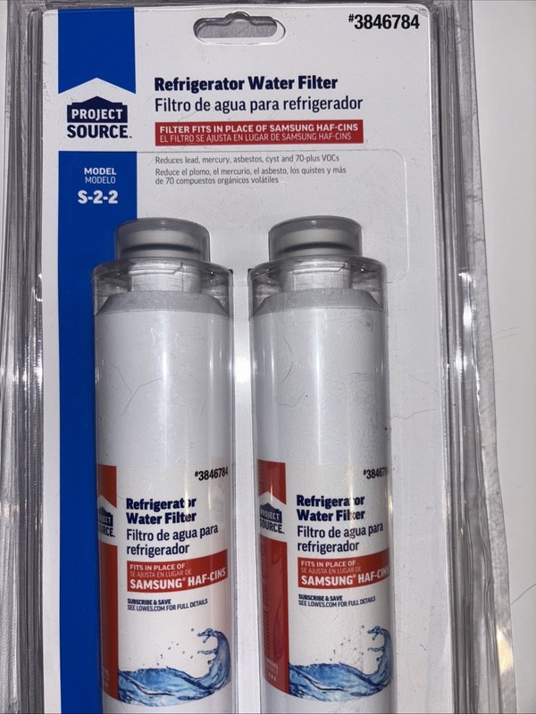 Project Source S-2-2 3846784 HAF-CINS Refrigerator Water Filter 2 Pack BrandNew gallery