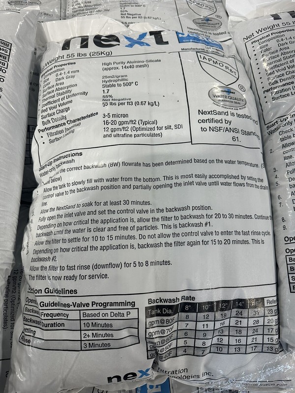Next Sand Silt Sediment Turbidity (1 Cu. Ft. 55lbs) 3-5 Micron *PALLET OF 38 QTY gallery
