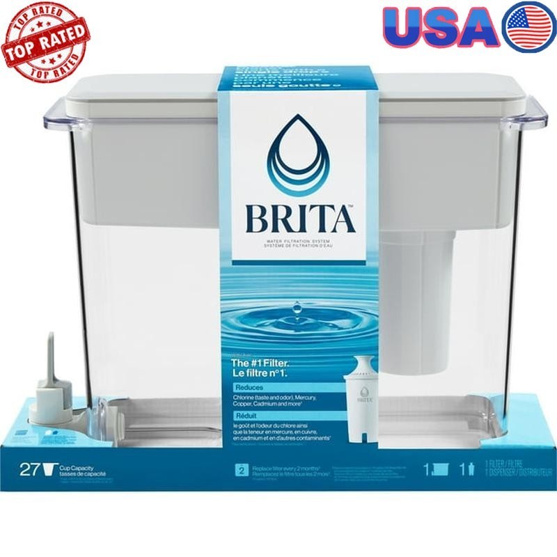 27 Cup Filtered Water Dispenser BPA-Free Space Efficient Easy Locking Lid New