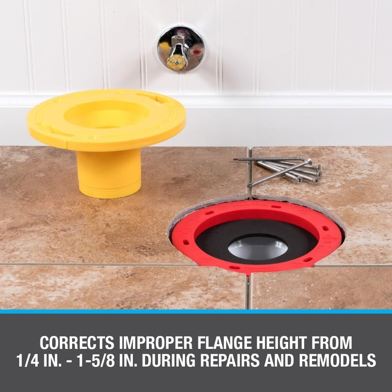 Toilet Flange Extender Kit 1/4- 1 5/8 in,Red and Yellow gallery