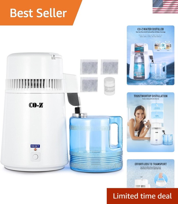 1.1 Gallon Water Distiller, 750W Countertop Home Office Countertop Distiller ...
