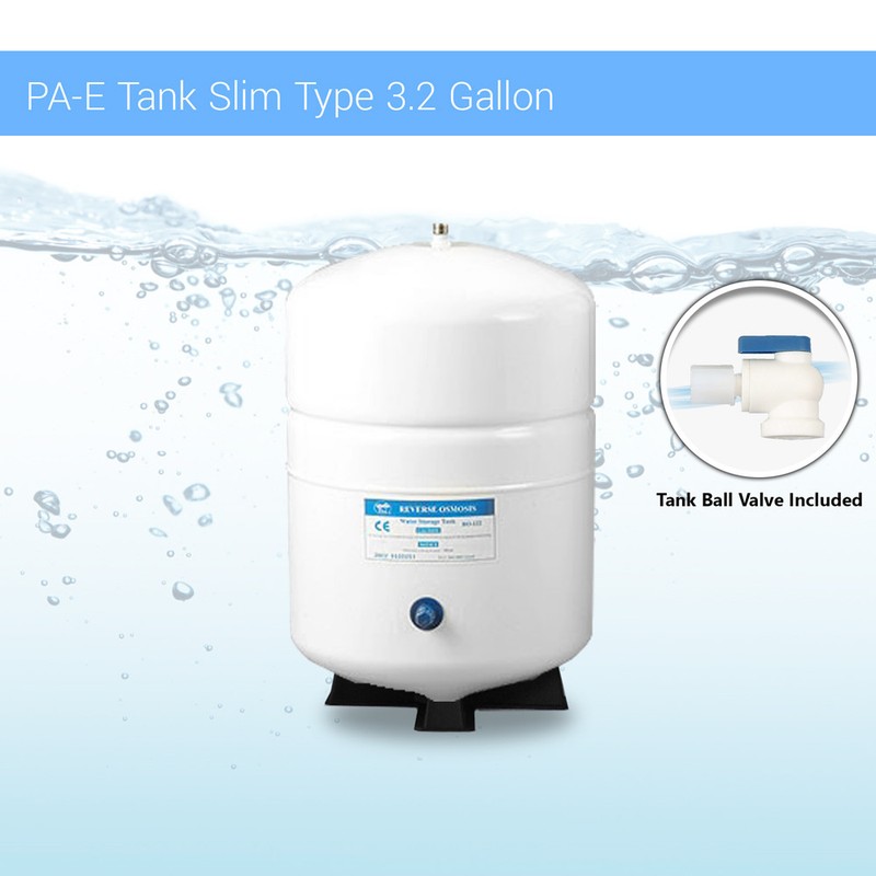 Reverse Osmosis Pressurized Water Storage Tank 3.2 Gallon PA-E RO-122 + Valve