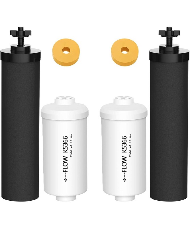 4 pcs Water Filter Replacement for Berkey BB9-2 Black Filters & PF-2 Filters