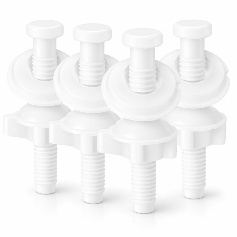4 Sets Toilet Seat Screws, Including Plastic Bolts, Nuts and Washers, Durable To