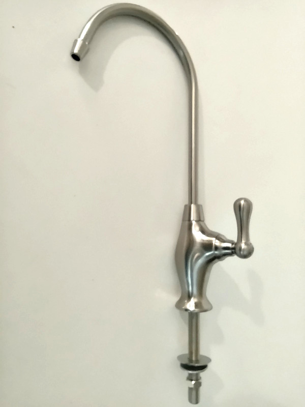 Pureflo Drinking Water Filter Faucet Brushed Nickel Swivel Gooseneck RO New