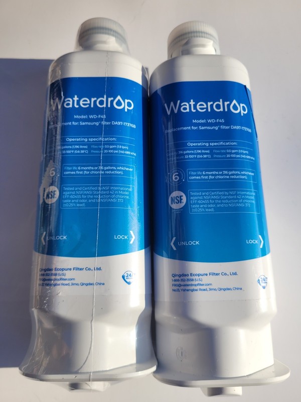 Waterdrop WD-F45 Replacement Filter – For Samsung And GE Fridge, 2 Pack