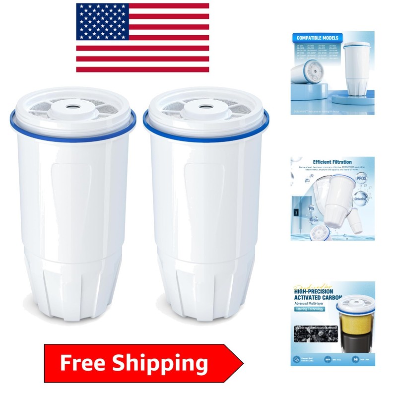 High-Efficiency 2-Pack Water Filters for Zero Pitcher – Multi-Stage Purification