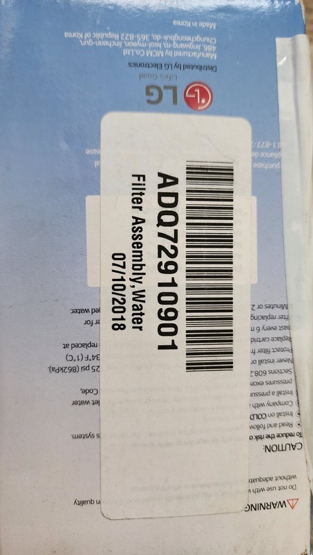 ADQ72910901 LG OEM Refrigerator Water Filter Assembly Genuine *