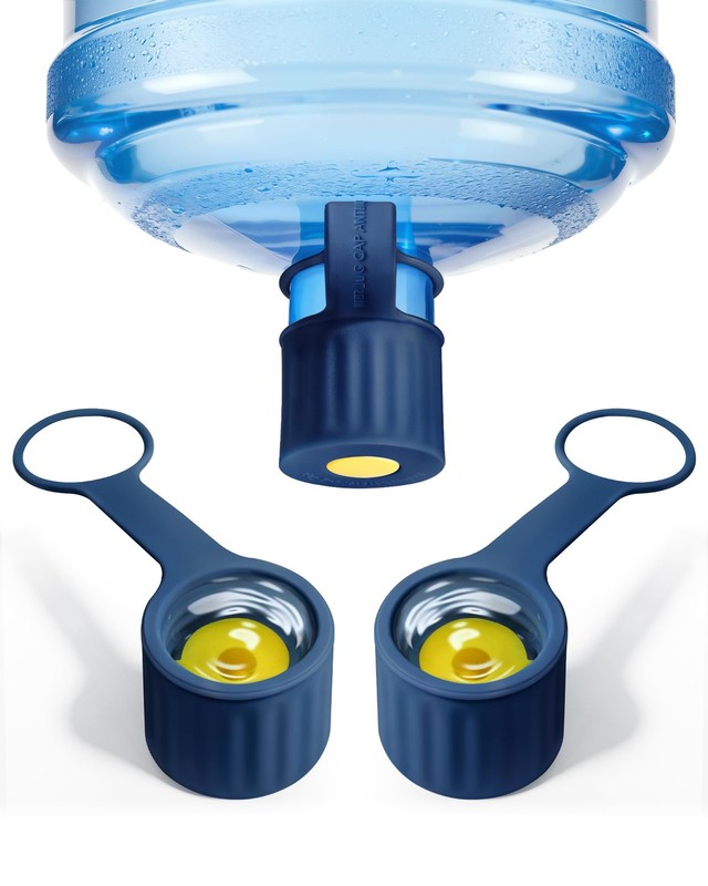 3-Packs Silicone 5 Gallon Water Jug Cap, 2/3/4/5Gal 3 PACKS, Dark Blue